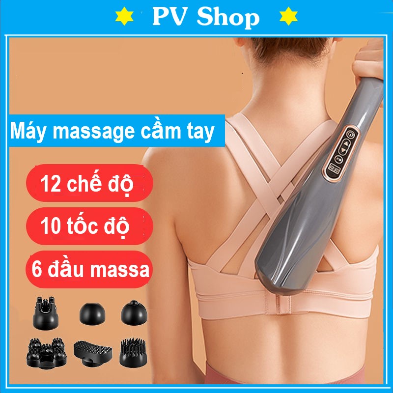 Máy đấm lưng massage cầm tay 6 đầu thay thế phiên bản cao cấp nhất 2022 - BẢO HÀNH 12 THÁNG