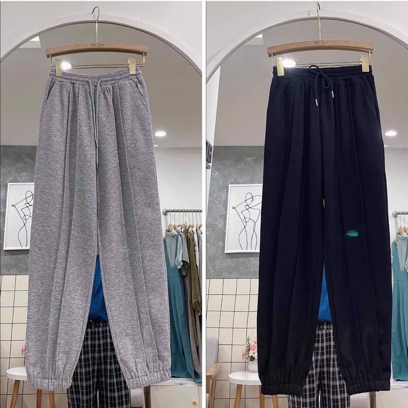 HOT  Best seller  Quần jogger thun tăm nữ dày dặn Ảnh thật  dáng rộng cạp chun dễ mặc dễ phối đồ