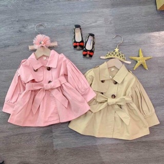 Áo khoác kaki măng tô cho bé gái