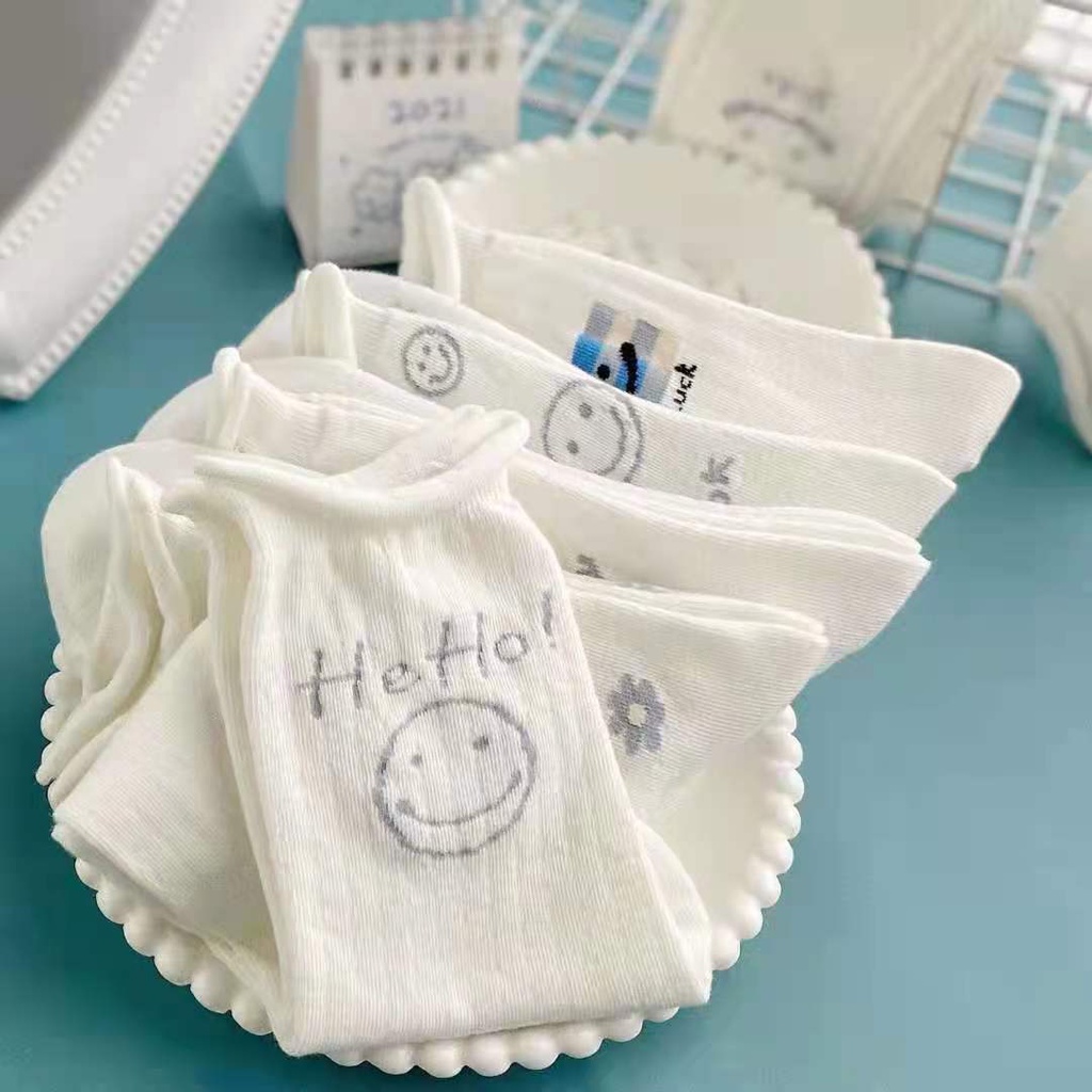 Vớ cotton Cổ Cao Thêu Họa Tiết Phong Cách Hàn Quốc Thời Trang Cho Nữ