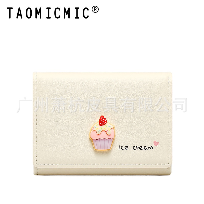 Ví Da PU Đựng Thẻ / Tiền Xu Kiểu Dáng Đơn Giản Xinh Xắn Giá Đỡ