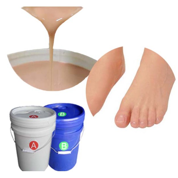 Silicone bạch kim đúc giả màu da 1Kg