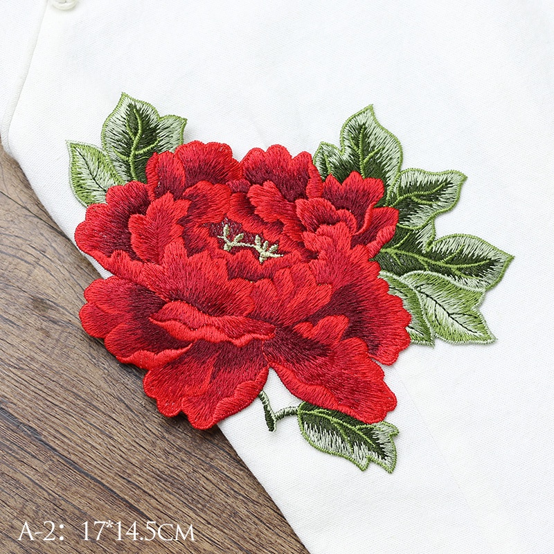 Miếng Vải Vá Lỗ Thêu Hoa Mẫu Đơn Trang Trí Sườn Xám diy