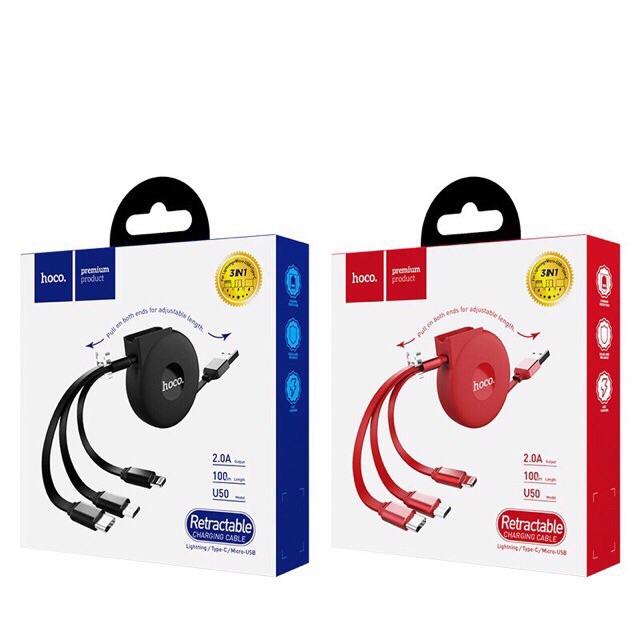 Cáp sạc nhanh 2A hàng chính hãng hoco U50