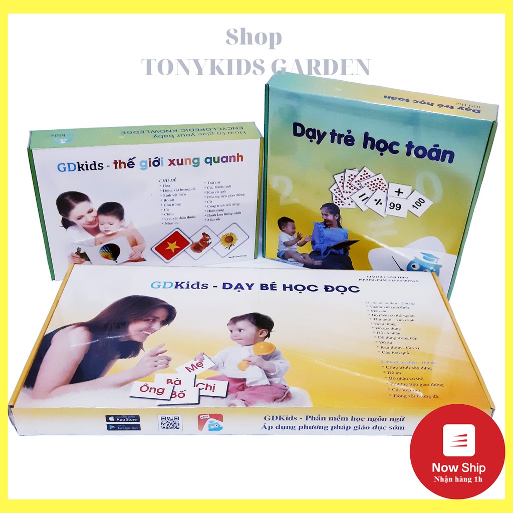 Combo 3 bộ Thẻ Flashcard chuẩn Glenn Doman bộ chuyên sâu tặng treo nôi cho bé.