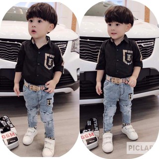 Set bộ kèm thắt lưng cho bé trai