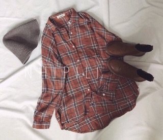 Sơ mi caro oversize