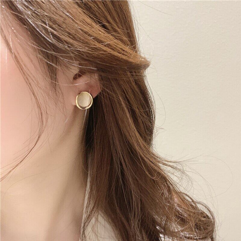 Khuyên Tai Đính Đá Opal Hình Oval Phong Cách Thời Trang Mới 2022