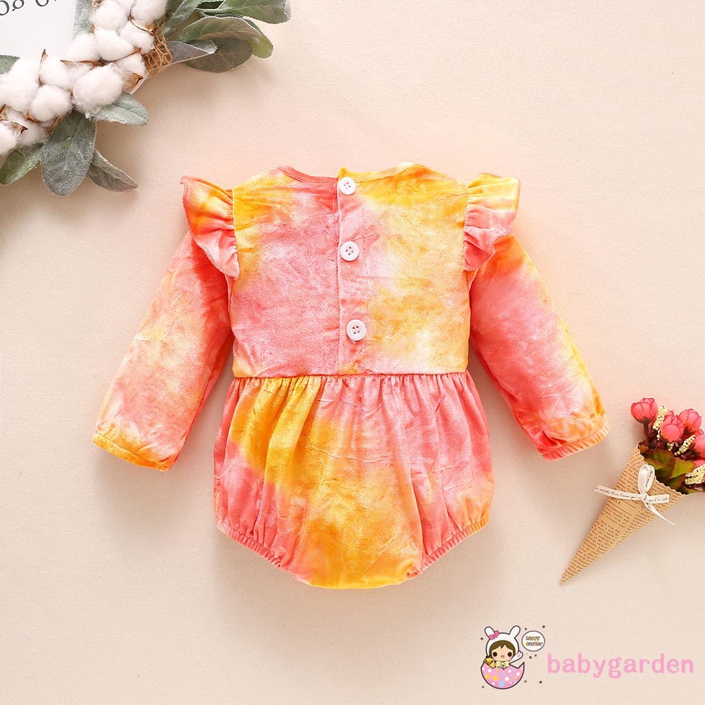 Áo Liền Quần Dài Tay Cổ Tròn Đáng Yêu Cho Bé Gái