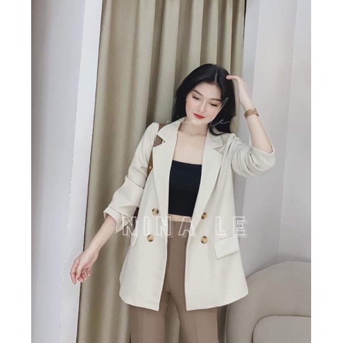 (SIÊU XINH) Áo Blazer nữ phong cách hàn quốc - Áo khoác vest ulzzang 2 lớp(sỉ từ 5 sp bất kì)