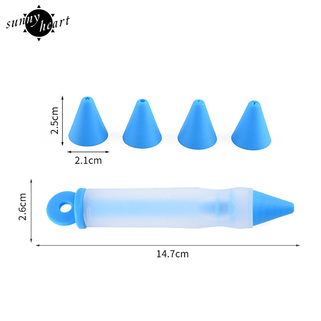 Set 5 Vòi Phun Kem Trang Trí Bánh Bằng Silicone Tiện Dụng
