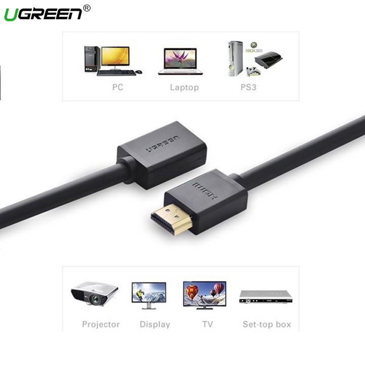 [Mã ELHACE giảm 4% đơn 300K] Cáp nối dài HDMI cao cấp dài 2m chính hãng UGREEN 10142 - Cáp HDMI nối dài chất lượng cao