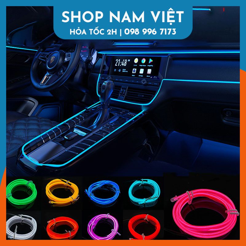 Dây Đèn LED Neon EL Wire Trang Trí, Dễ Uốn Làm DIY (Kèm Nguồn)