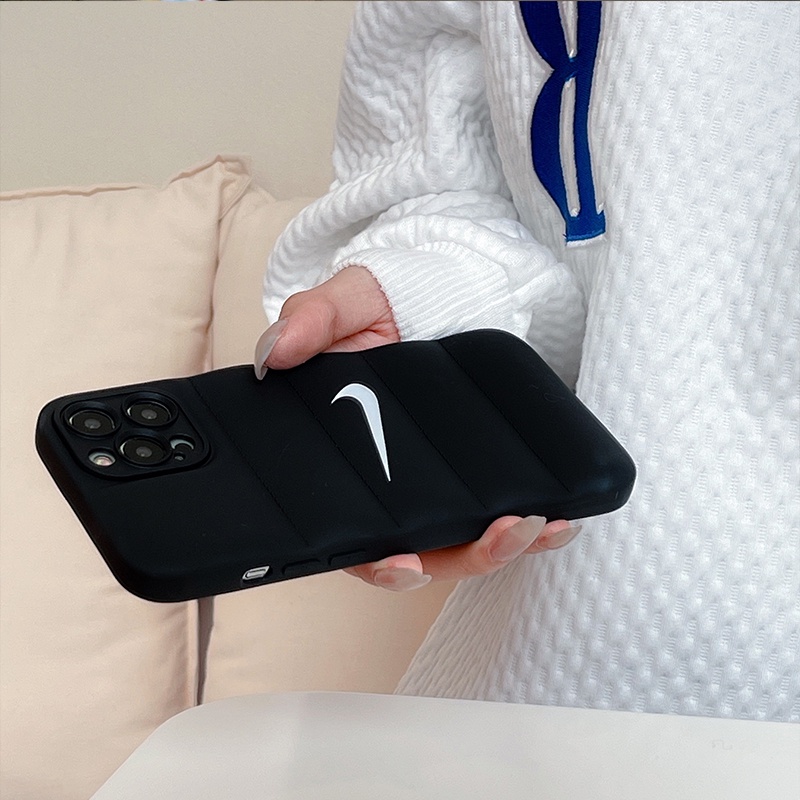 Ốp Điện Thoại Mềm Chống Sốc Hình Lông Vũ Nike 3D Cho iPhone 15 14 13 12 11 Pro MAX X XS MAX XR 7 8 Plus