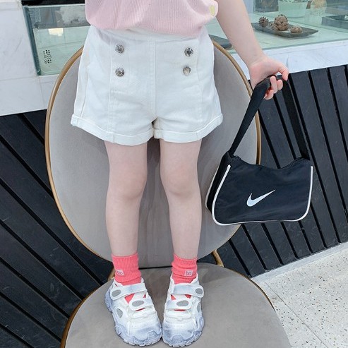 [Q005] Quần short trắng 3 cúc bé gái sz 90-140