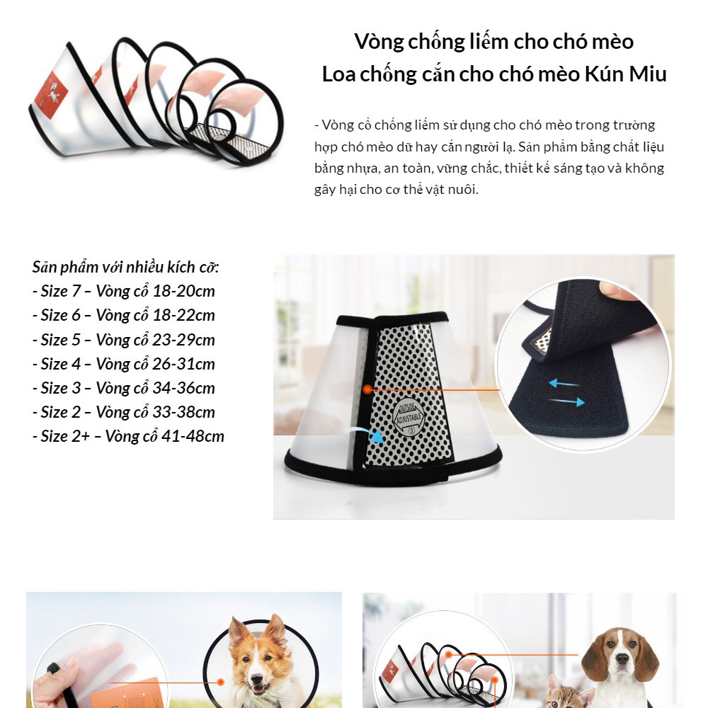 Loa Chống Liếm Thuốc/ Vòng Đeo Cổ Chống Liếm Cho Chó Mèo Thú Cưng - HERO PET