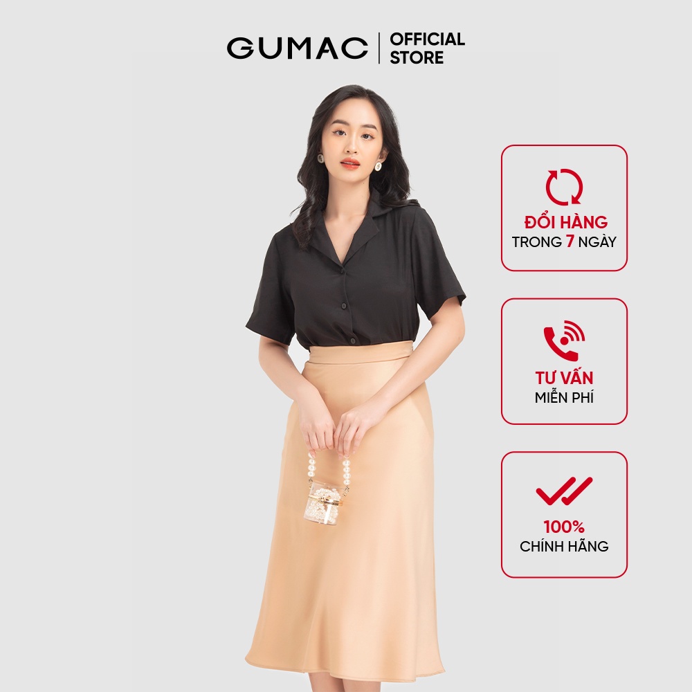 Áo sơ mi nữ tay ngắn cổ vest AB12003 GUMAC