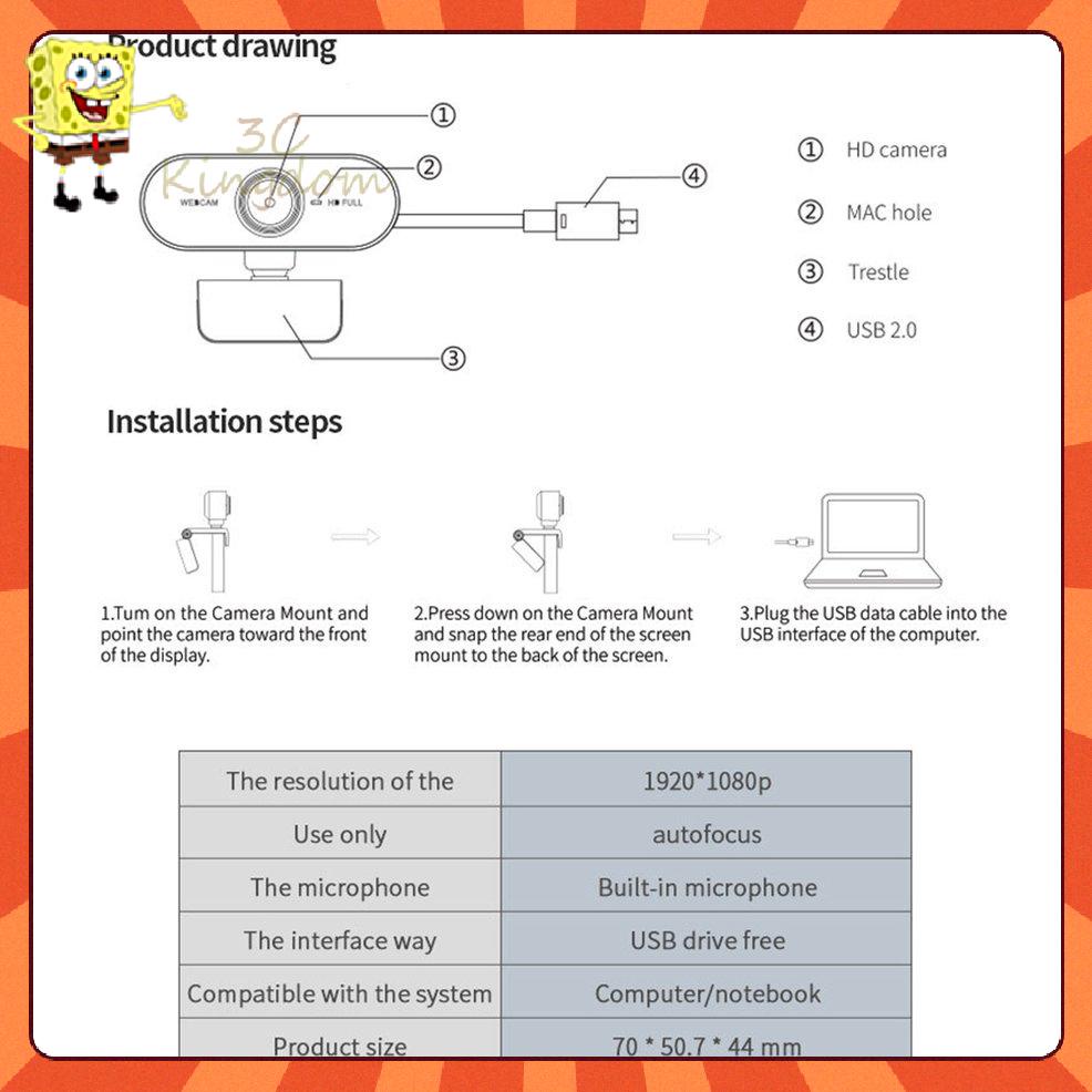 Webcam 1080p Mini Cổng Usb 2.0 Có Micro Cho Máy Tính | BigBuy360 - bigbuy360.vn