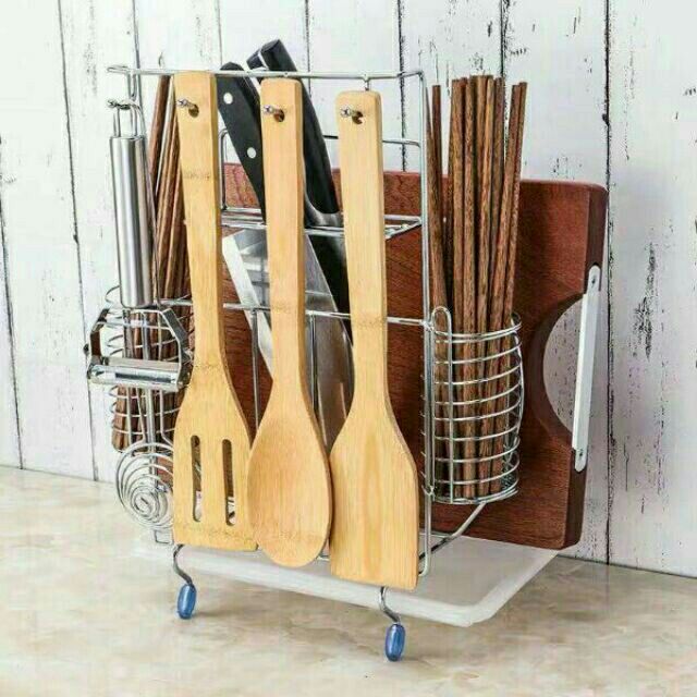 Kệ để dao thớt nhà bếp inox loại mới (có clip) | BigBuy360 - bigbuy360.vn