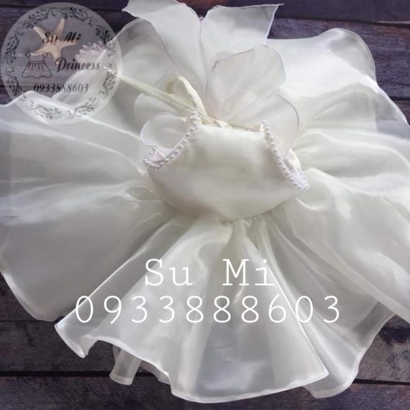 Đầm công chúa yếm trắng cho bé  - Váy công chúa bé gái