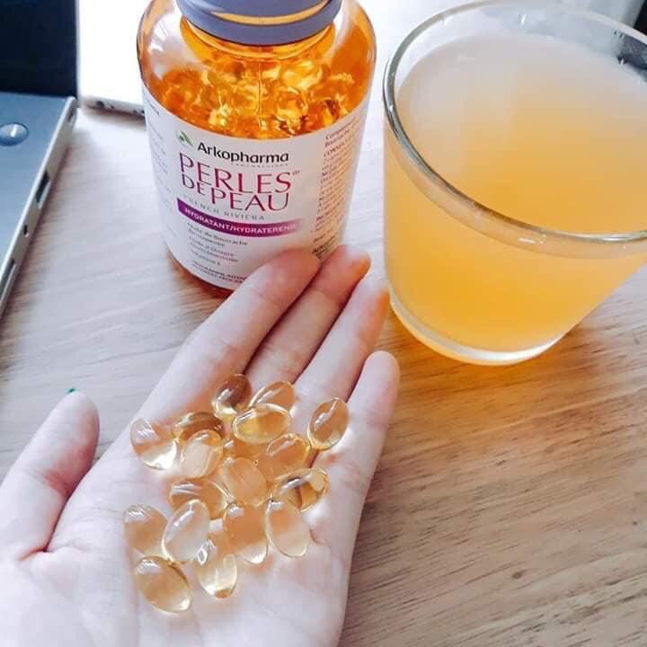 Viên uống + ống uống đẹp da Perles De Peau ARKOPHARMA Pháp