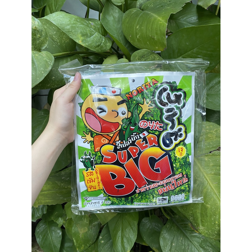 Snack Rong Biển Thái Lan Super Big (Lốc 12 gói x 4g - xanh)