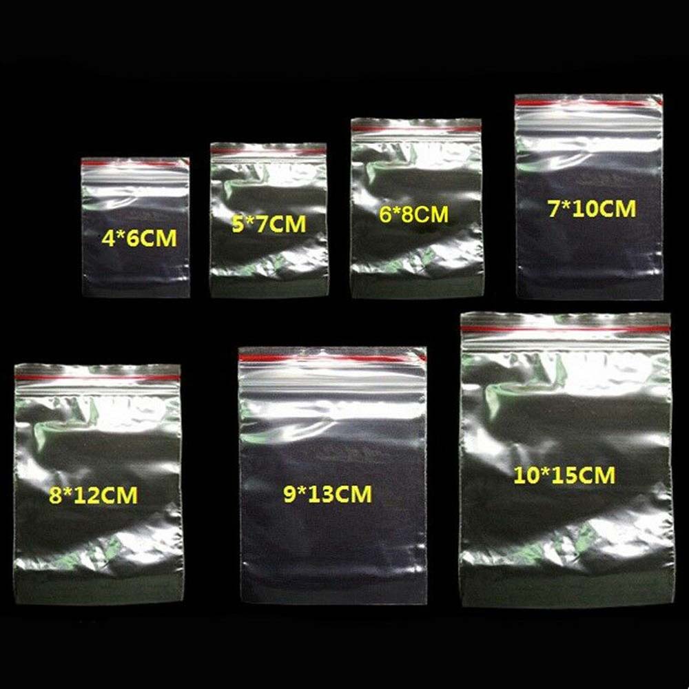 YIYU Set 100 túi nhựa pe trong suốt đựng thực phẩm chống ẩm có thể tái sử dụng