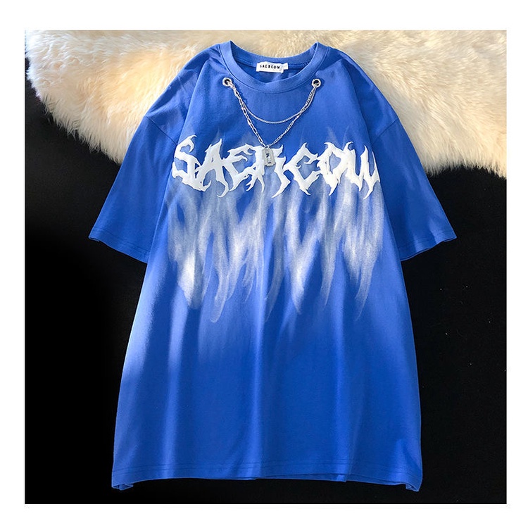 Áo thun MMIOT tay ngắn dáng rộng in họa tiết vòng cổ phong cách hip hop thời trang mùa hè 2023 cho nam và nữ