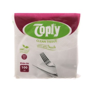 Khăn giấy ăn Toply 1 lớp gói 100 tờ