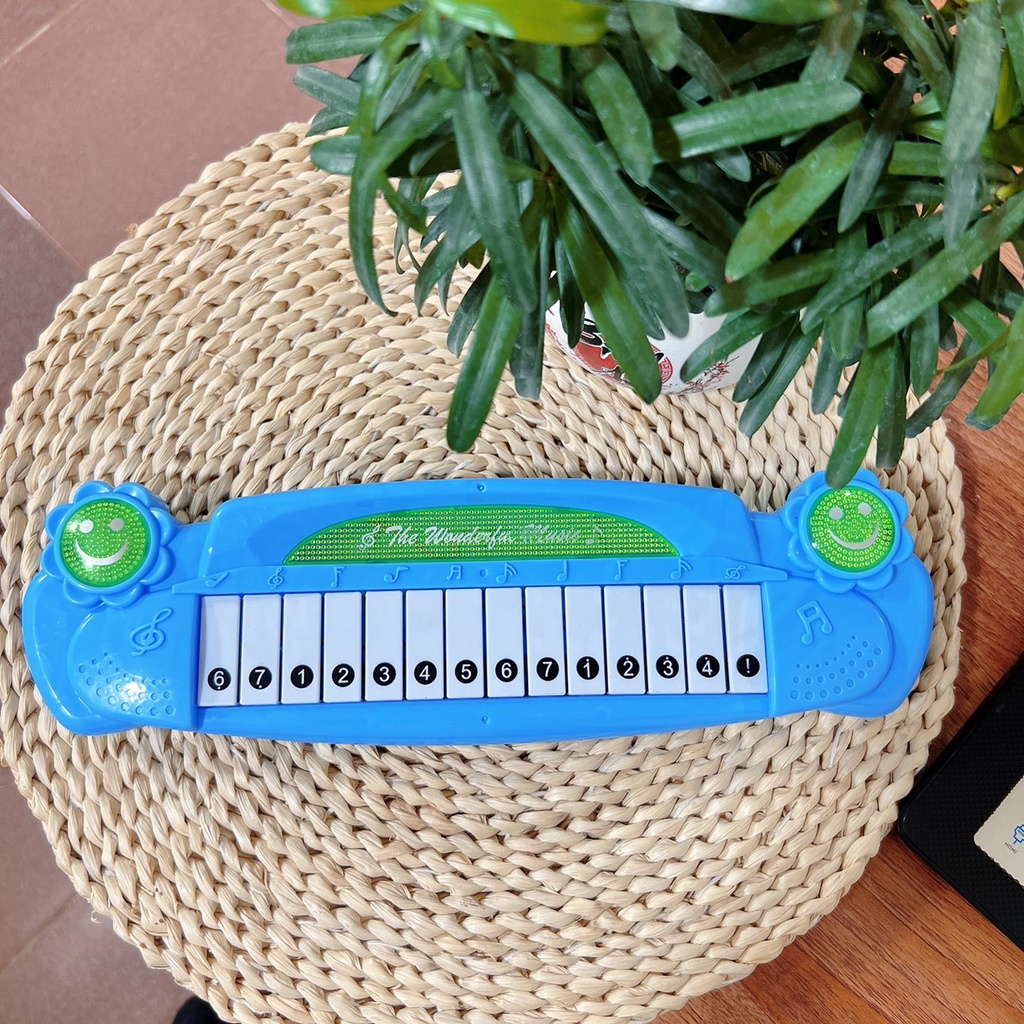 Đồ chơi đàn piano vui nhộn dành cho bé ( Mẫu đàn xanh mặt cười)