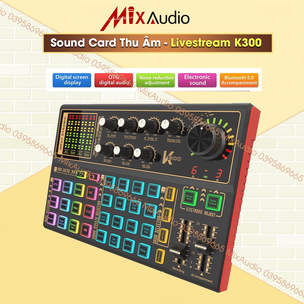 SoundCard Thu Âm, Livestream Auto Tun K300 giả giọng và các hiệu ứng cao cấp