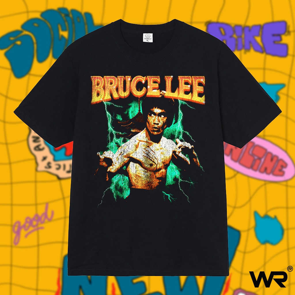 Áo thun Wright Bruce Lee diễn viên Lí Tiểu Long phong cách vintage streetwear oversize