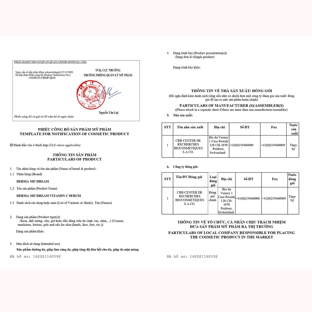 Serum Vitamin C Derma Me'Dream, dưỡng trắng, giảm thâm, giảm nám tàn nhang và làm đều màu da - Chai 50ml