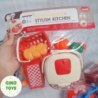 Đồ chơi mô phỏng dụng cụ nồi cơm điện và phụ kiện nhà bếp cho bé gái từ 2-6 tuổi gino