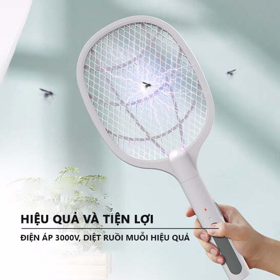[FreeShip] Vợt Bắt Muỗi Thông Minh Kiêm Đèn Bắt Muỗi, Vợt Muỗi 2 trong 1 Pin Lithium an toàn - 2075