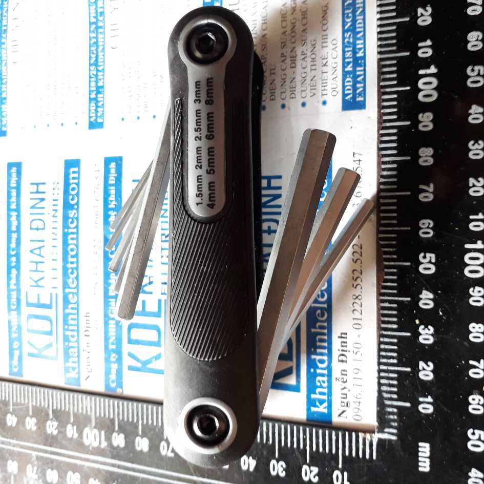Bộ Lục giác vặn bulong ốc vít 8 món trong 1 các cỡ 1,5-8mm kde2405