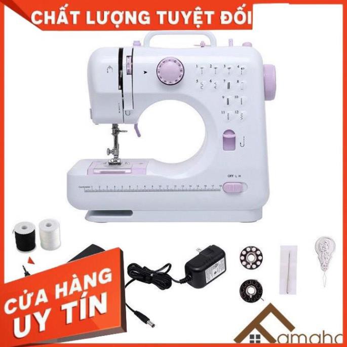 { TOP BÁN CHẠY } Máy May Mini Gia Đình FHSM505 12 Kiểu May, Có hỗ trợ  Vắt Sổ BẰNG KIỂU MAY ZIC ZẮC - Bảo hành 1 ĐỔI 1