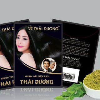 Bột nhuộm tóc dược liệu màu đen Sao Thái Dương hộp 5 gói