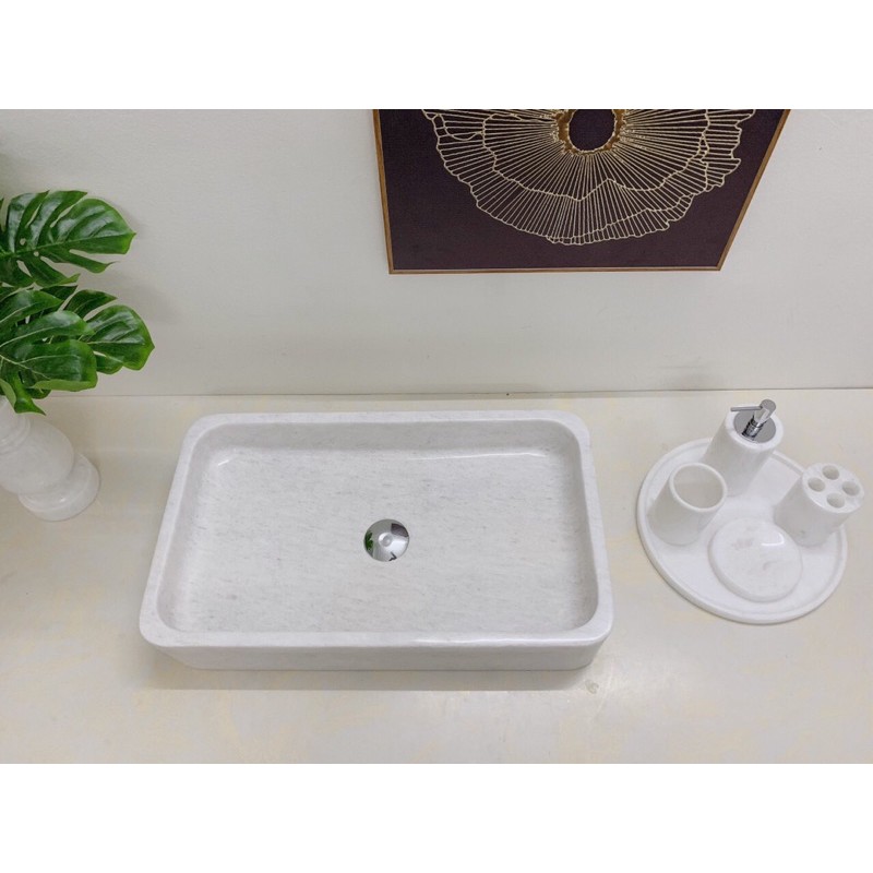 Bồn Rửa Mặt - Lavabo Đá Chữ Nhật Cao Cấp | BigBuy360 - bigbuy360.vn
