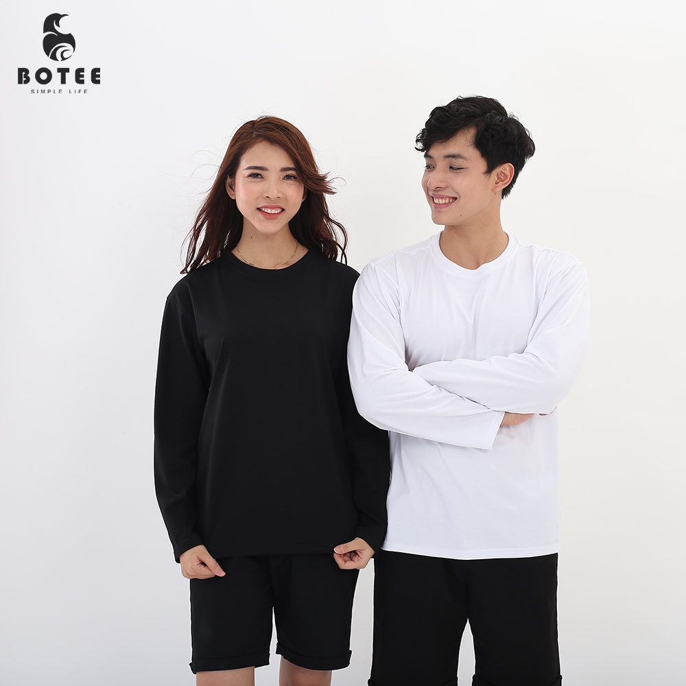 Áo thun dài tay trơn basic Botee form rộng unisex nam nữ