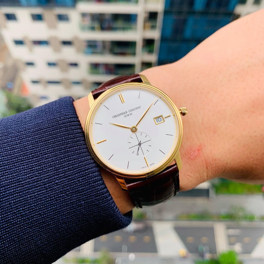 Đồng hồ nam chính hãng Frederique Constant FC-245V4S5 - Máy Quartz pin - Kính Sapphire - Dây da