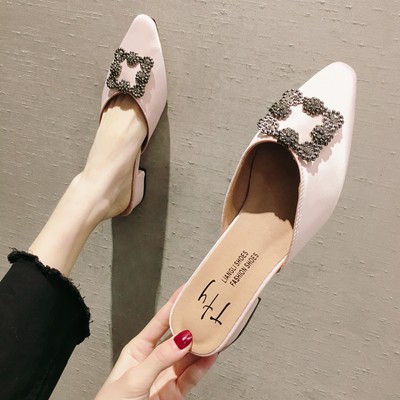 Giày búp bê mũi nhọn đính hạt ulzzang