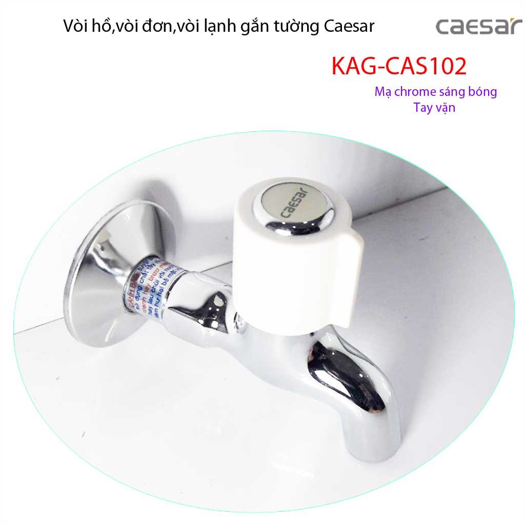 Vòi lạnh gắn tường Caesar KAG-CAS102, vòi xả nước tay vặn nước mạnh sử dụng tốt siêu bền