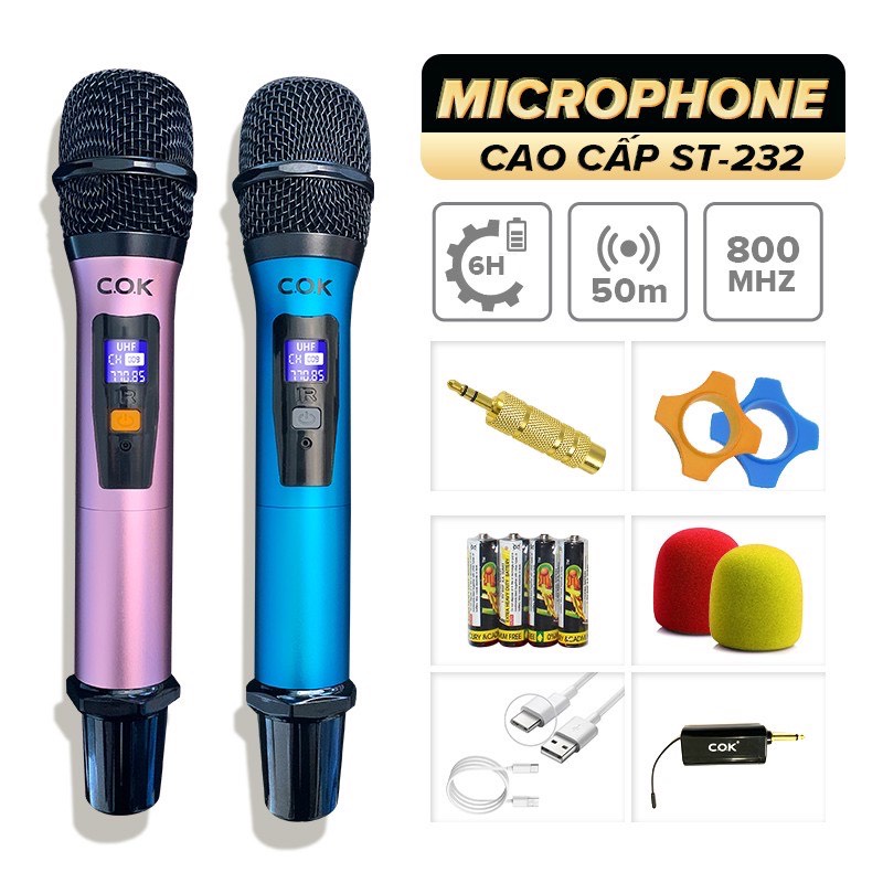 Micro Không Dây COK ST-232 (2 Micro) - Hàng Mới Chính Hãng 100%