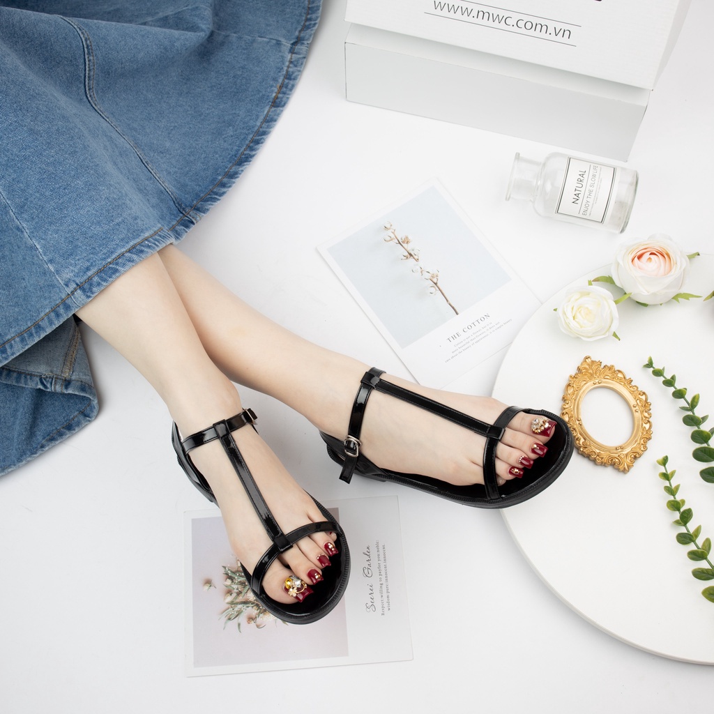 Giày MWC 2885 - Giày Sandal Đế Bệt, Giày Sandal Quai Chữ T Basic Đế Bệt Thời Trang