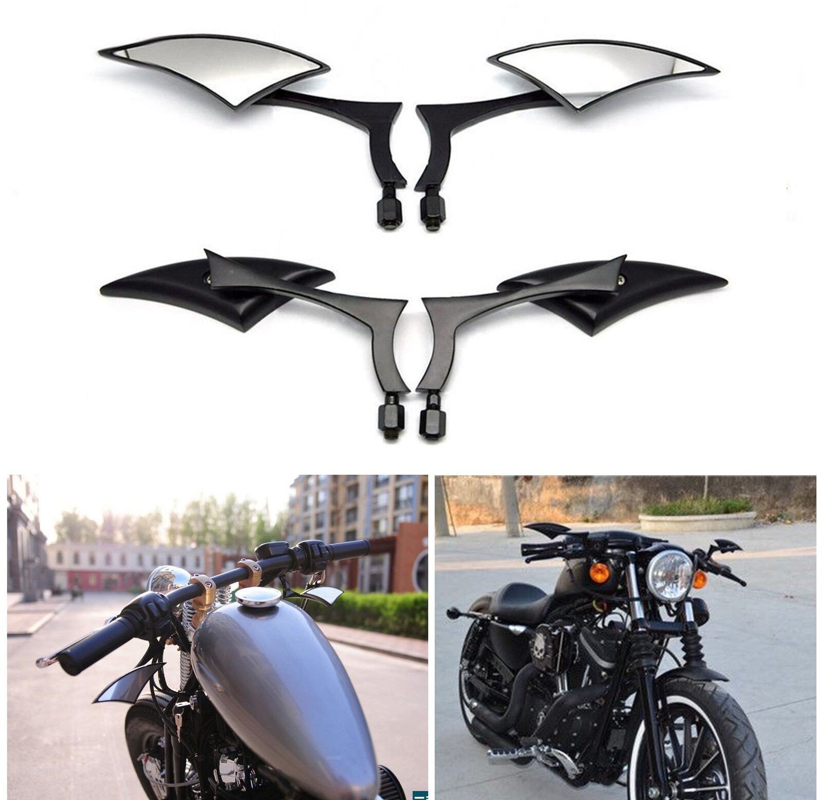 Gương Chiếu Hậu Cho Xe Mô Tô Cruiser Chopper Xl883