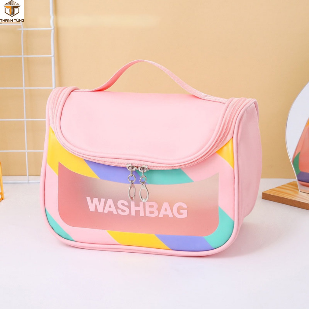 Túi đựng mỹ phẩm du lịch đựng đồ trang điểm cá nhân đồ bơi có quai cao cấp washbag mẫu mới