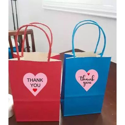 Cuộn 500 tem Sticker Thank you in màu tự dính - Tem cảm ơn siêu dễ thương nền Hồng