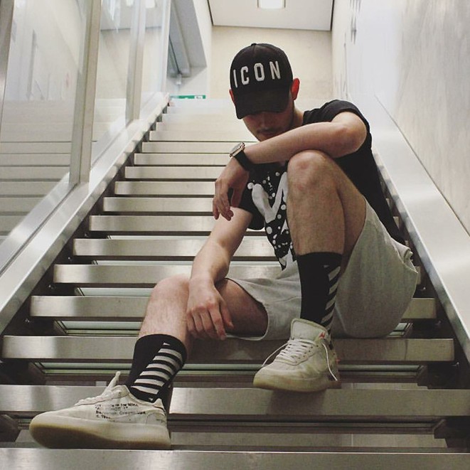 Tất Cotton Thể Thao Kẻ Sọc Phong Cách Hip-Hop