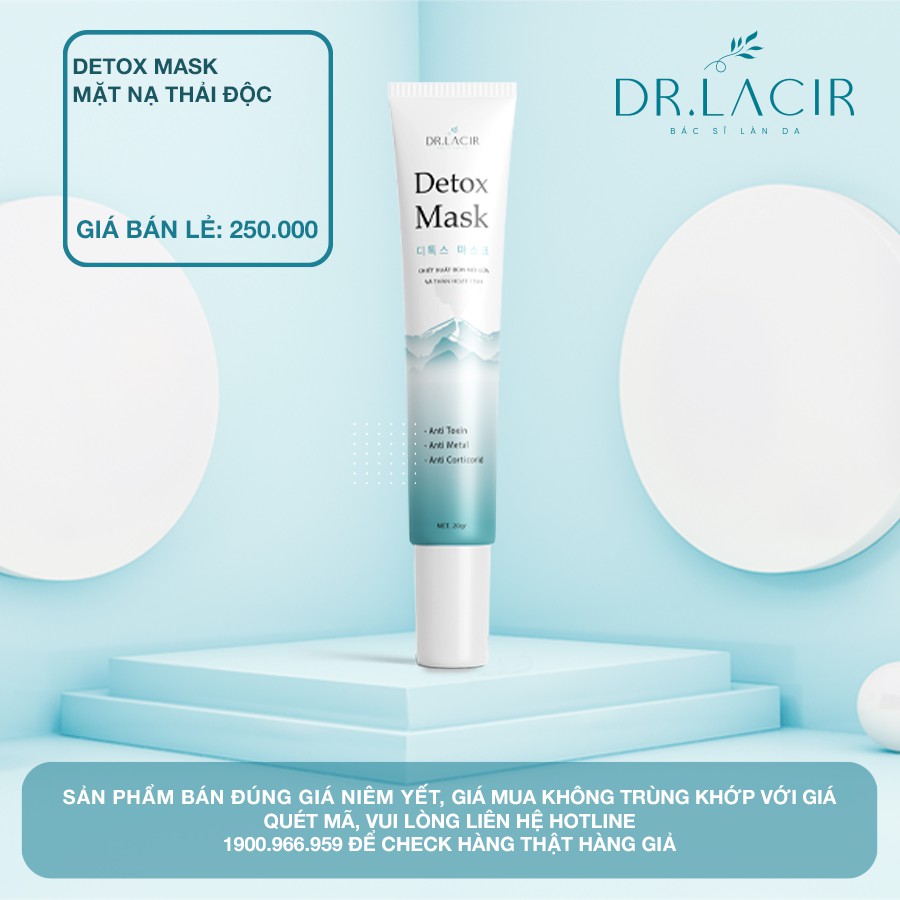 Mặt Nạ Thải Độc Detox Mask Drlacir- Hộp 20gram,Giúp thải độc da,làm sạch độc tố dưới da,giảm kích ứng